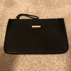 Black vegan leather clutch
